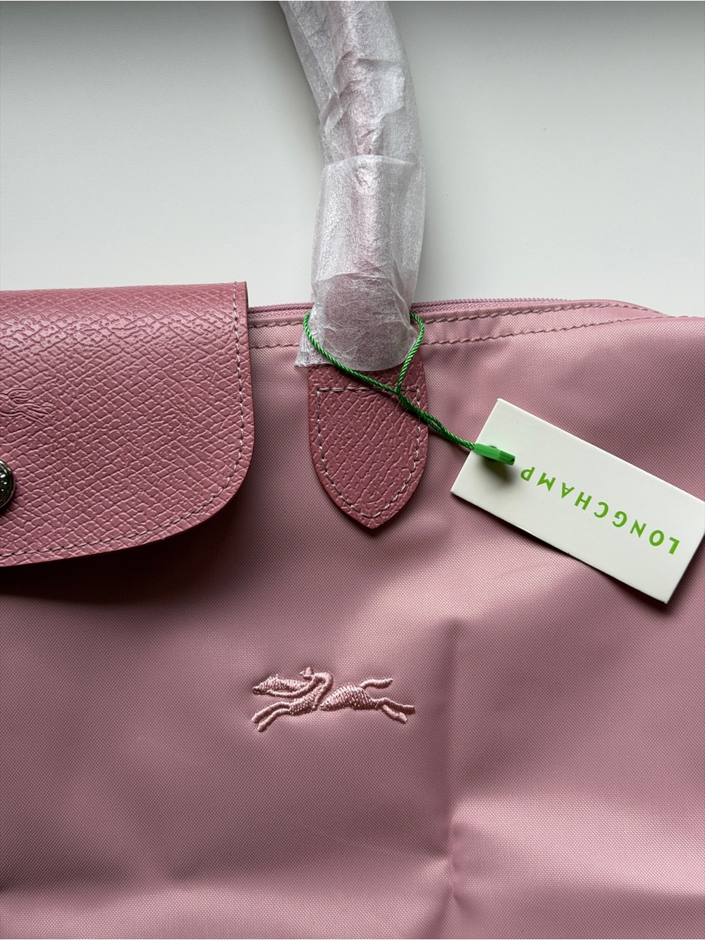 Longchamp Le Pliage Large British Pink Tote Nylon Shoulder Bag NWT - Picture 3 of 4
